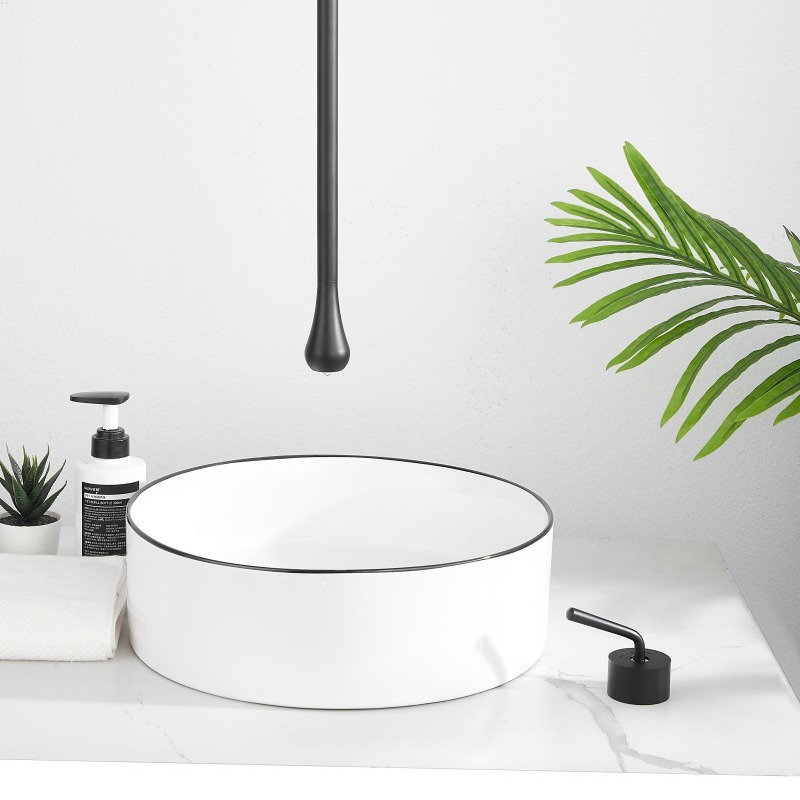 The length of the hanger can be changed to a wall-mounted concealed ceiling water drop faucet creative art hanger with a single-hole countertop control for cooling and heating details Picture