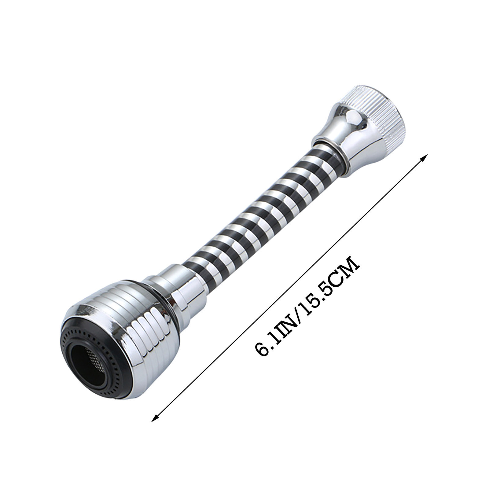 Splash-proof PVC black wire long, threaded installation splash-proof head, pressure-increasing soft foaming device, kitchen shower faucet Item Picture