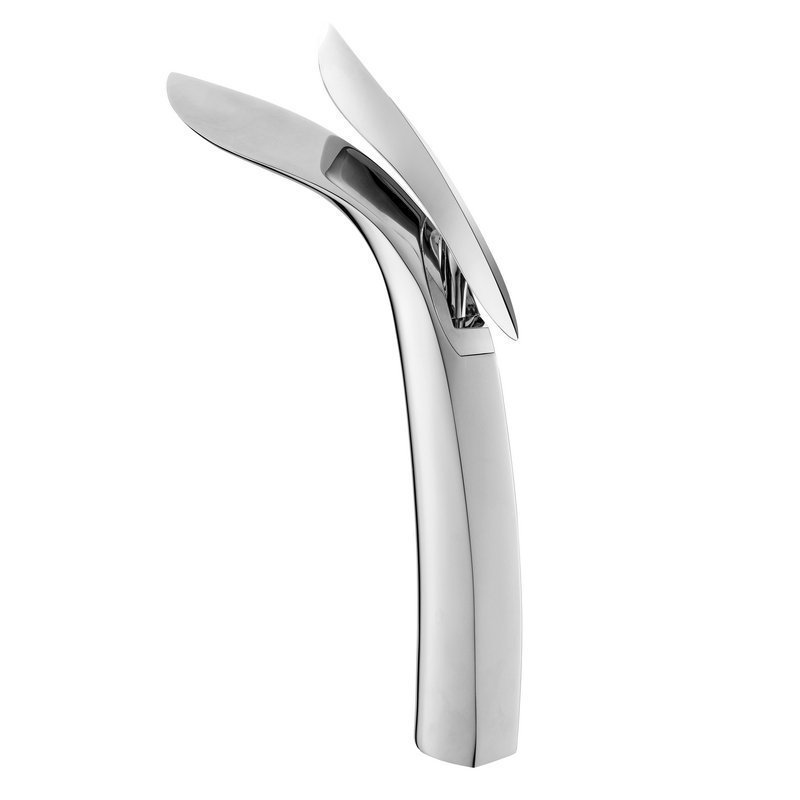 Cross-border countertop basin, tall, cold and hot water faucet, Nordic-style black kitchen and bathroom sink, white copper faucet Item Picture