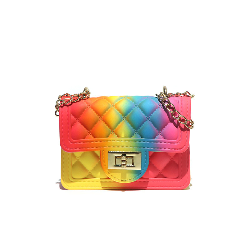 2025 Summer New diamond-shaped small jelly bag, Fairy fragrance pearl chain bag, fashionable young girl single-shoulder crossbody bag Item Picture