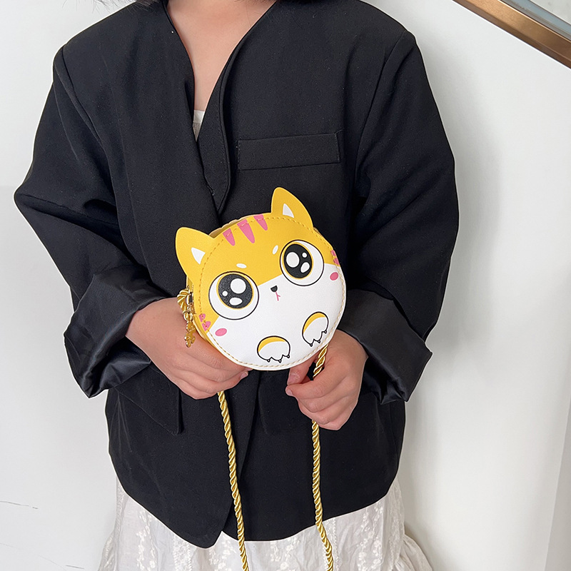 Big Face Cat crossbody bag, new cute children's bag, crossbody cartoon single-shoulder bag, baby accessories, coin purse wholesale details Picture