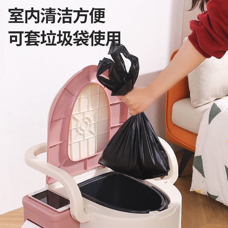 Mobile toilets, elderly sitting toilets, portable adult sitting chairs, plastic toilet seats, indoor spittoons, household wholesale Specification drawing