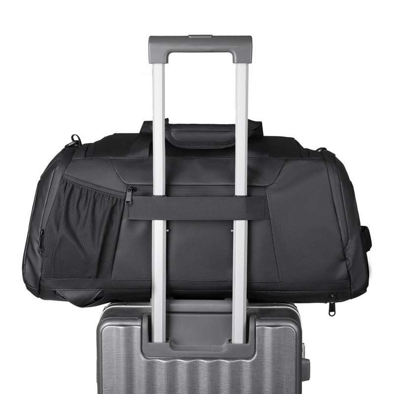 A large-capacity waterproof, dry-wet separated, independent shoe compartment, hand-held backpack and fitness bag for both men and women Specification drawing