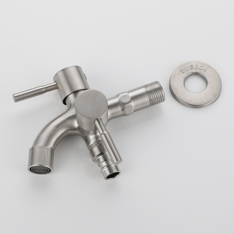 304 stainless steel dual-purpose dual-boiling faucet, one-in-two-out washing machine, mopping sink, laundry basin, multi-functional faucet Specification drawing