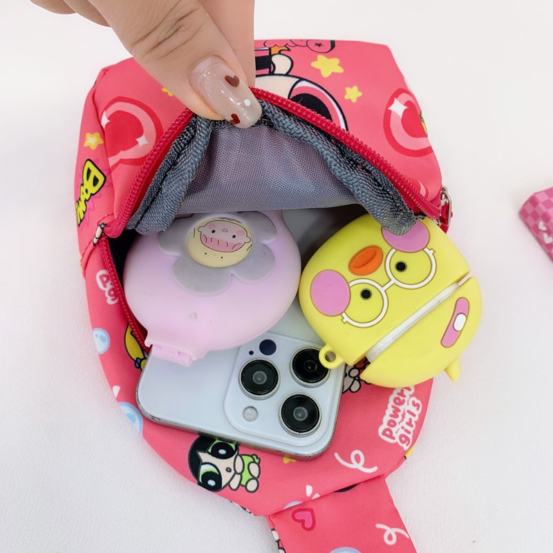 New cute children's chest bag, cartoon Flying girl police officer children's coin purse, cartoon boys' and girls' single-shoulder crossbody bag details Picture
