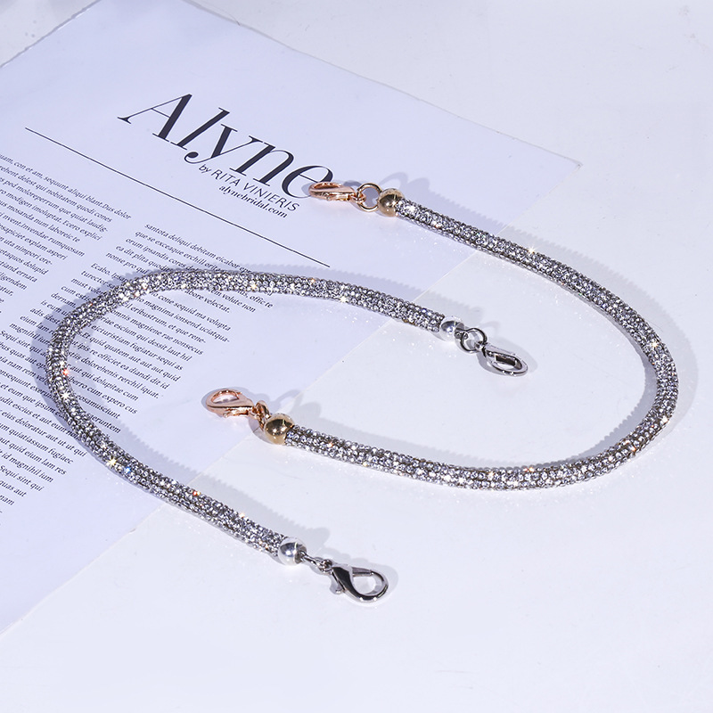 New evening bag chain, high-brightness acrylic bag chain, lobster buckle, diamond wallet chain, handle accessory full figure