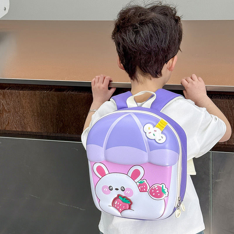 New cute cartoon backpacks for boys and girls, milk tea cups, little rabbit babies, small schoolbags, eggshell children's backpacks Application Scenario