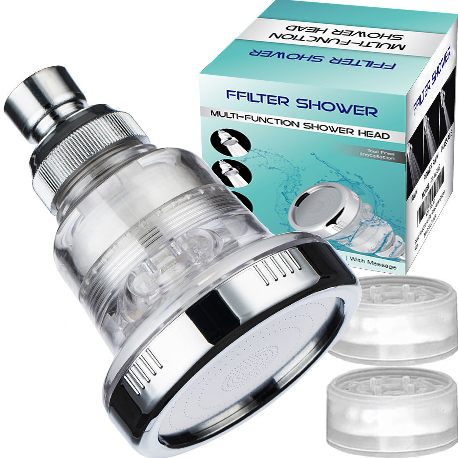 The American-style shower ceiling is equipped with a concealed 3-inch filter and a three-function pressurized small shower head for rain suppression full figure