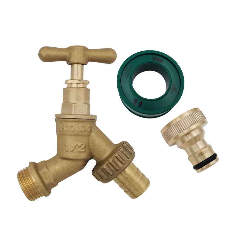 British-style outdoor hose quick-connect car wash and flower watering faucet, cross-border slow-opening high-flow faucet with pacifier, washing machine faucet Item Picture