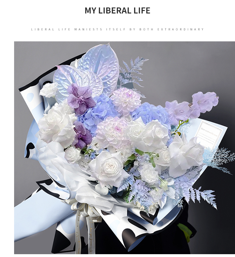 长颈鹿丛林法则鲜花包装纸塑料防水opp礼物花店花艺资材详情7