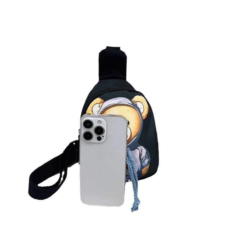 New cartoon children's chest bag for dressing, little bear for boys and girls, crossbody bag for babies to go out, small change backpack for girls Item Picture