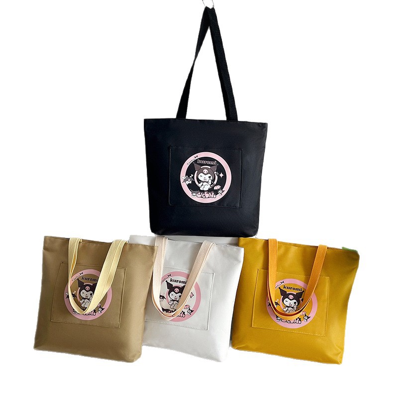 2025 New Tote bag, cute canvas bag, student single-shoulder, new cartoon print, large capacity Item Picture