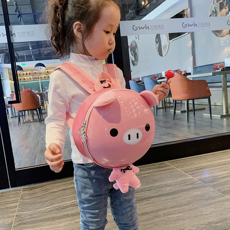 Cute cartoon children's backpacks and backpacks, new stylish eggshell bags for children, kindergarten school bags for boys and girls full figure