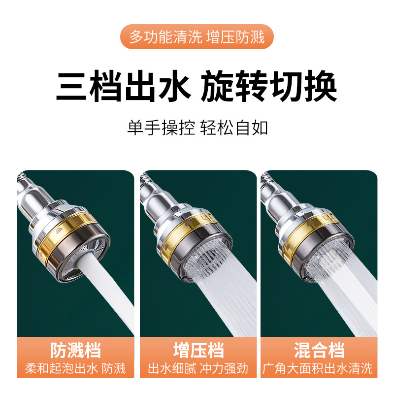 Wholesale of anti-splash water precision copper for faucets, universal extension tubes, kitchen extension shower heads, aerators, pressure-increasing and filtering water nozzles Specification drawing