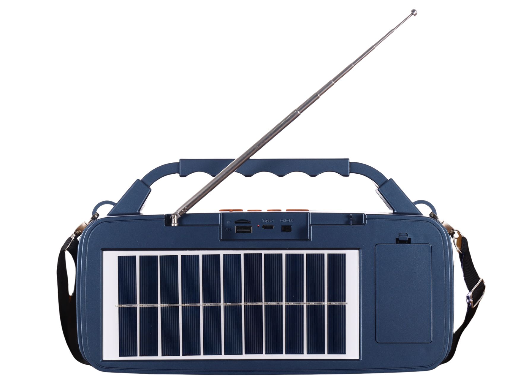 Solar panel Bluetooth speaker with radio, flashlight, USB flash drive and TF detail image 3