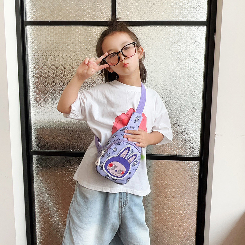 2025 Children's cute cartoon chest bag, Korean style fashionable crossbody bag, casual backpack, travel small chest bag factory wholesale details Picture