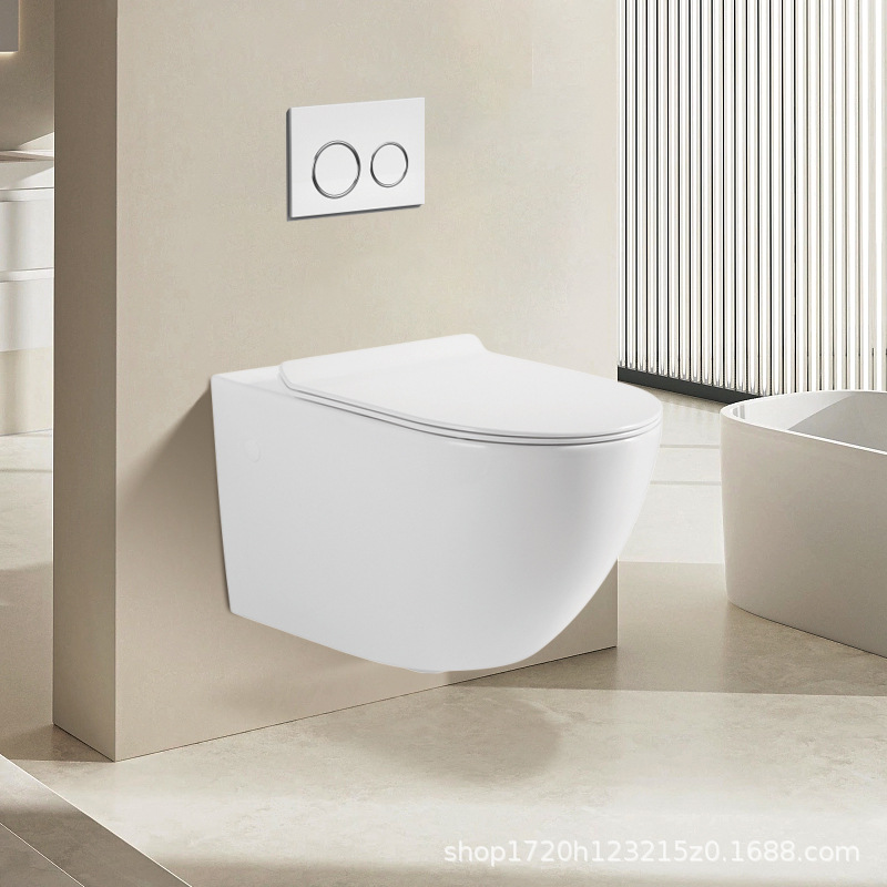 CE export hotel toilet project: Wall-mounted ceramic toilet, wall-mounted panel, concealed wall-mounted toilet Specification drawing