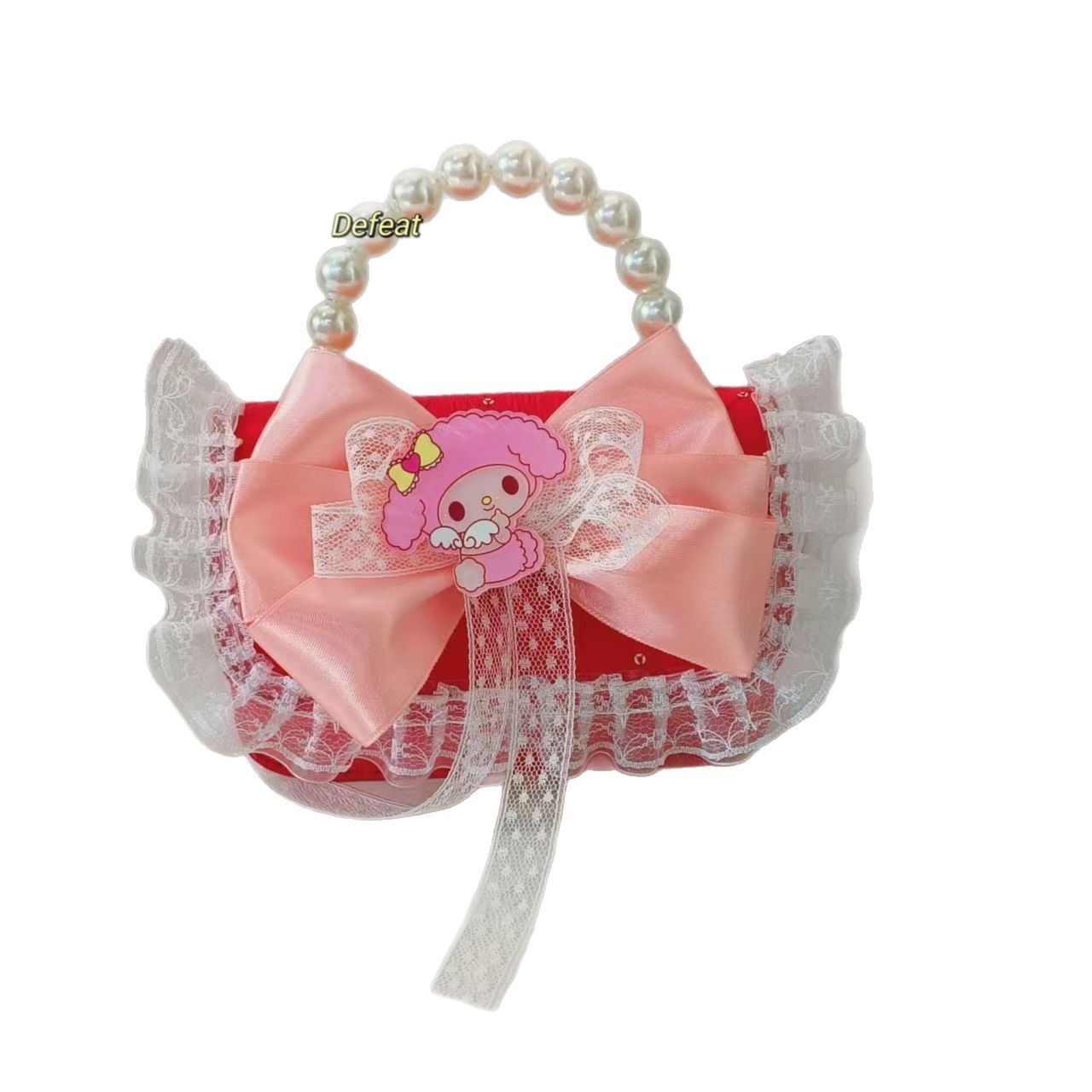 Bow children's bag, pearl handbag, single-shoulder crossbody bag, loose change accessory bag, Melody cartoon princess bag Item Picture