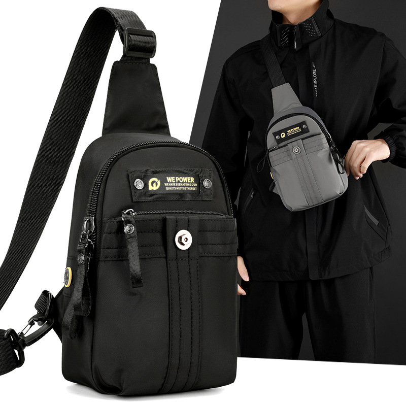 WEPOWER's new men's portable single-shoulder crossbody bag, multi-functional travel and leisure backpack, and outdoor commuting chest bag full figure
