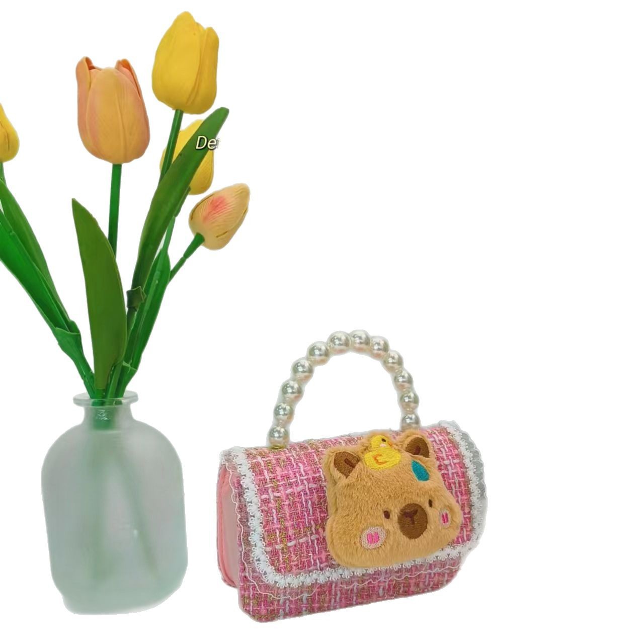 Kapibala plush toys, children's bags, pearl handbags, little girl princess bags, chain bags, crossbody bags and accessories Item Picture