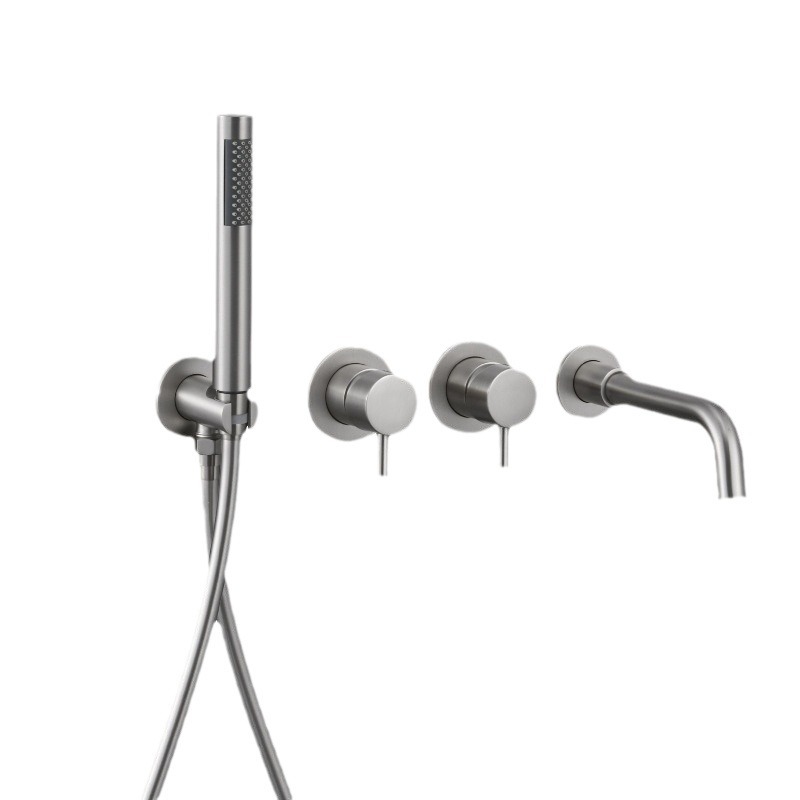 Amazon all-copper built-in bathtub faucet, hot and cold mixed water faucet, bathroom shower, hotel concealed installation Item Picture