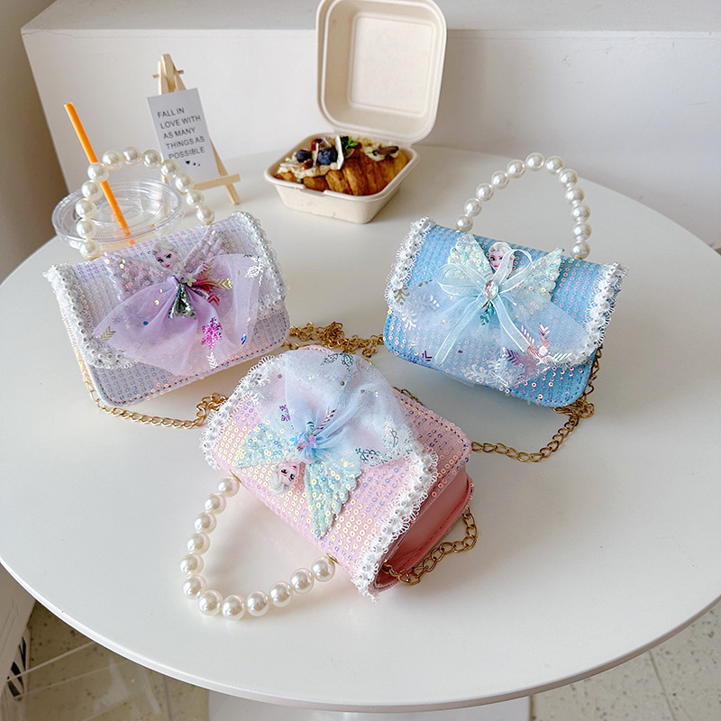 2025 New cute princess bag, pearl hand-held, fashionable and versatile, single-shoulder crossbody bag, coin purse, Korean version girl bag details Picture