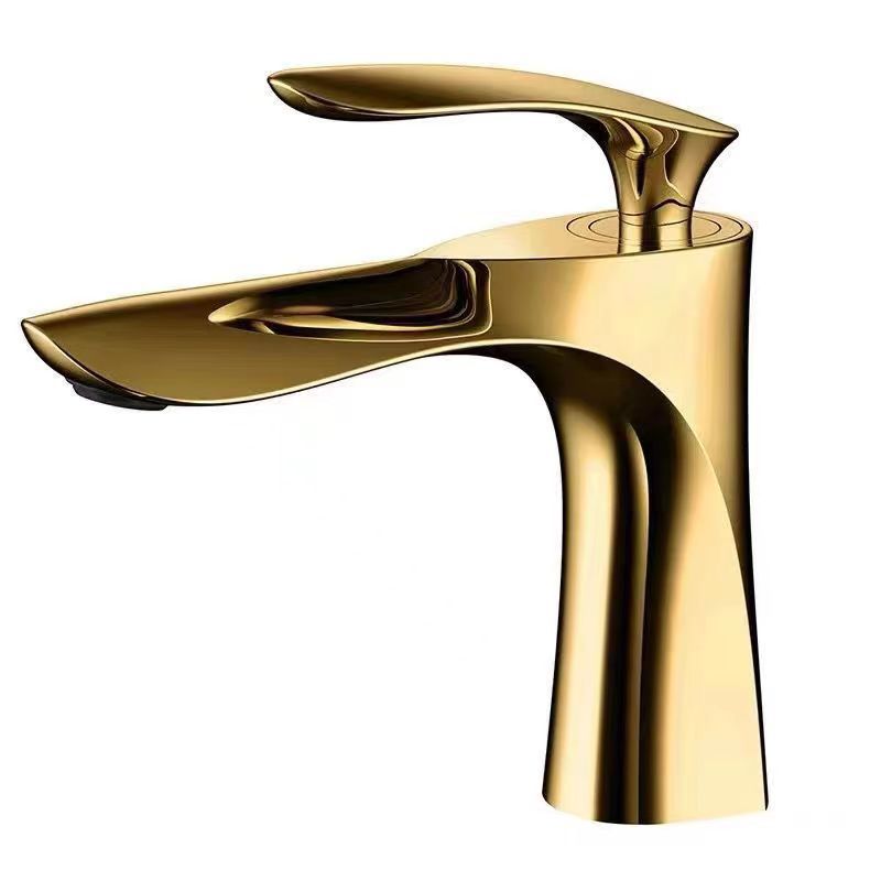 Cross-border golden maple leaf washbasin faucet, hot and cold household raised washbasin, washbasin, countertop basin, single-hole faucet Item Picture