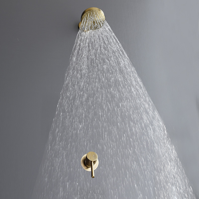 Concealed wall-mounted shower head set, stainless steel brushed gold shower head, simple LA2004