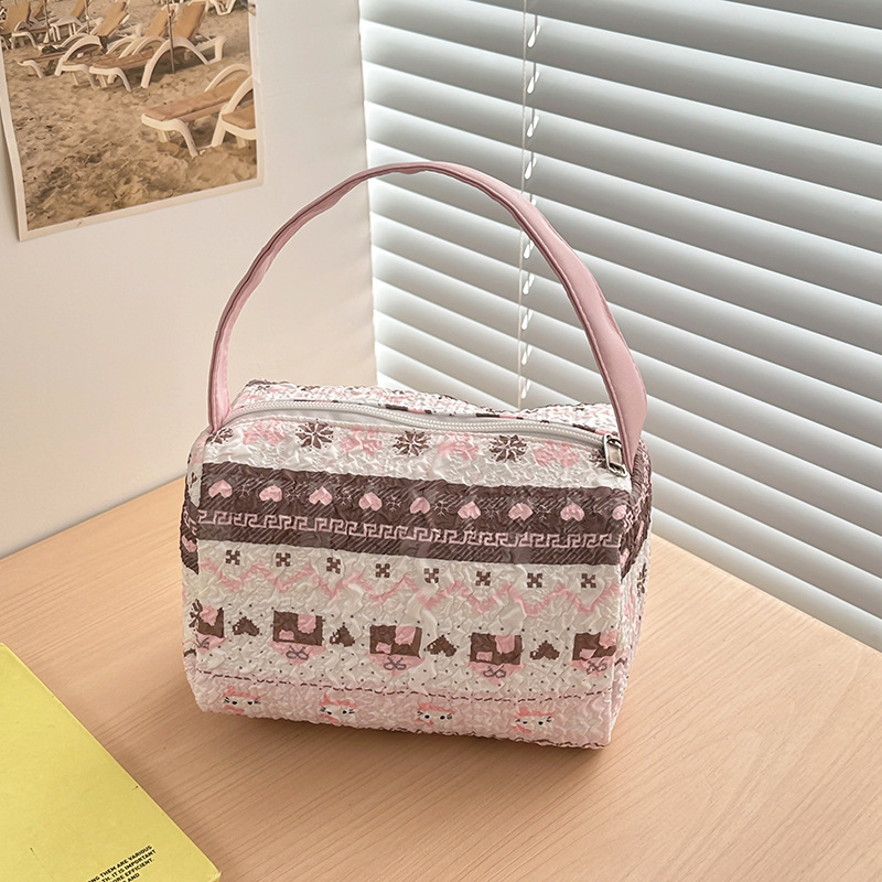 2025 New cartoon cat convenient makeup and toiletry bag, travel storage bag, large-capacity three-dimensional handbag Application Scenario
