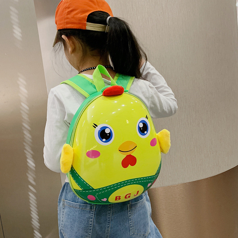 Kindergarten schoolbags for boys and girls, eggshell student backpacks, children's cartoon fashionable backpacks, 1-2-3 years old 4 details Picture