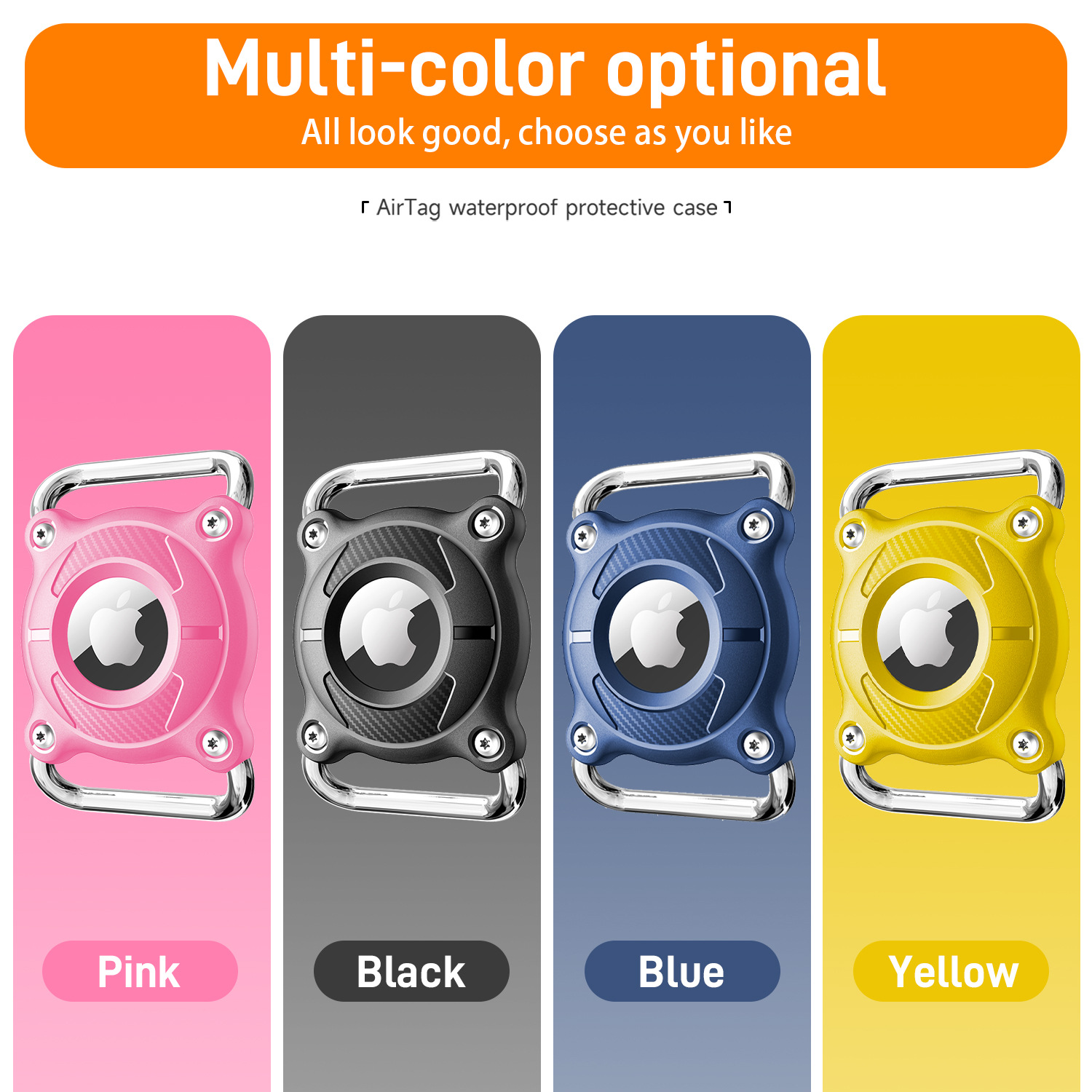 Golden Leopard Metal hardware buckle Apple AirTag anti-loss device, pet-grade dog and cat leash, diving waterproof case, protective cover details Picture