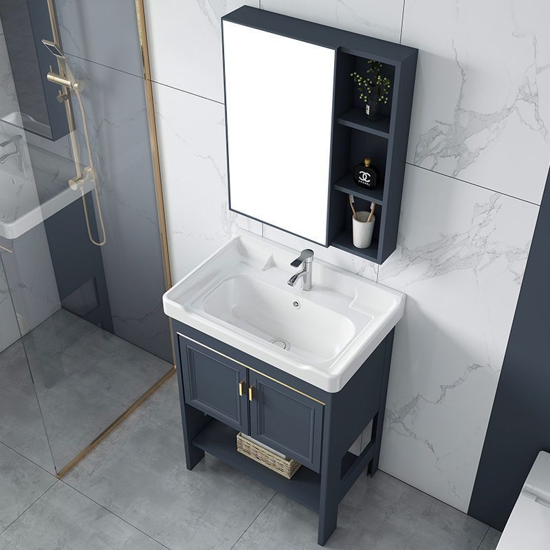 Floor-standing washbasin cabinet combination, space aluminum bathroom washbasin, small-sized bathroom cabinet, washbasin and sink, European style full figure