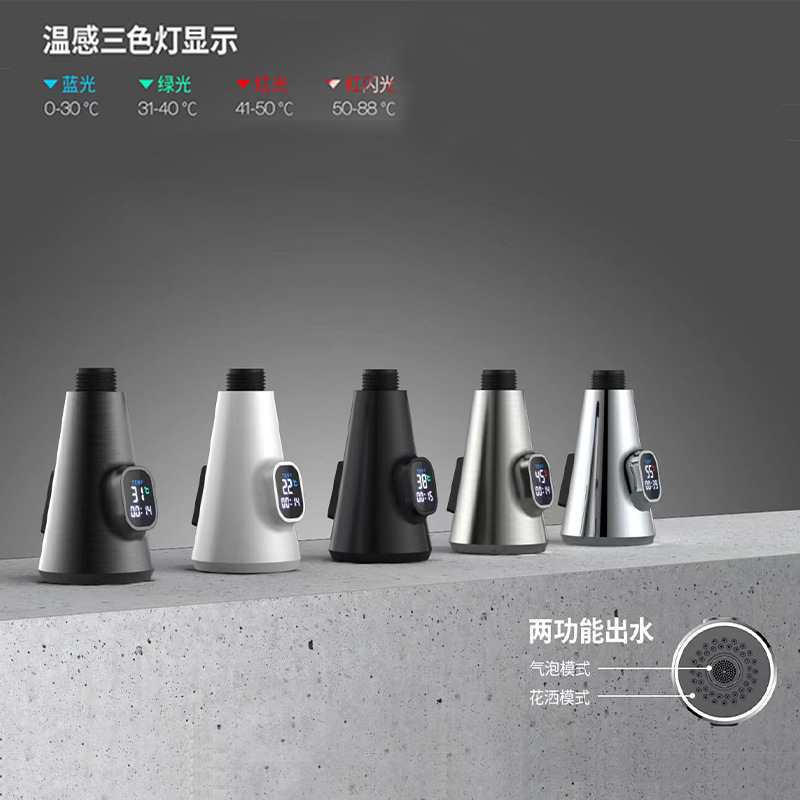 Kitchen pull-out faucet, showerhead, retractable replaceable head, dishwashing and kitchen sink pressurized anti-splash water outlet accessories details Picture
