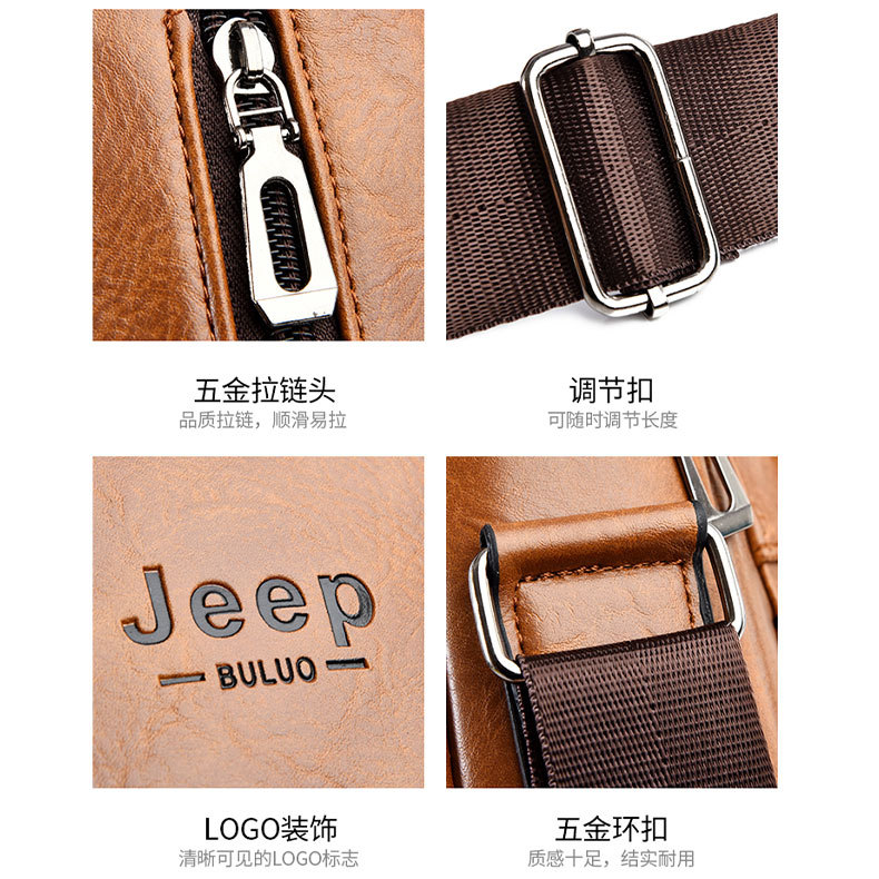 Men's single-shoulder bag with a high-end feel, large-capacity men's bag, business briefcase, men's casual shoulder bag, hand-held crossbody bag details Picture