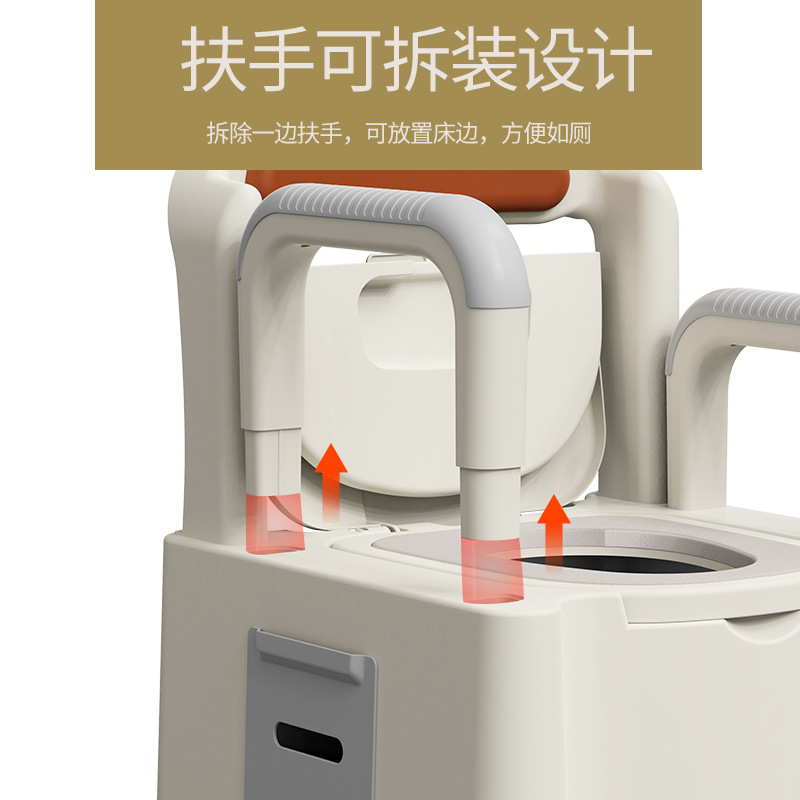 Household portable toilets for the elderly, pregnant women, urinals for the elderly, sitting chairs for defecation, indoor urinals and spittoons for adults Application Scenario