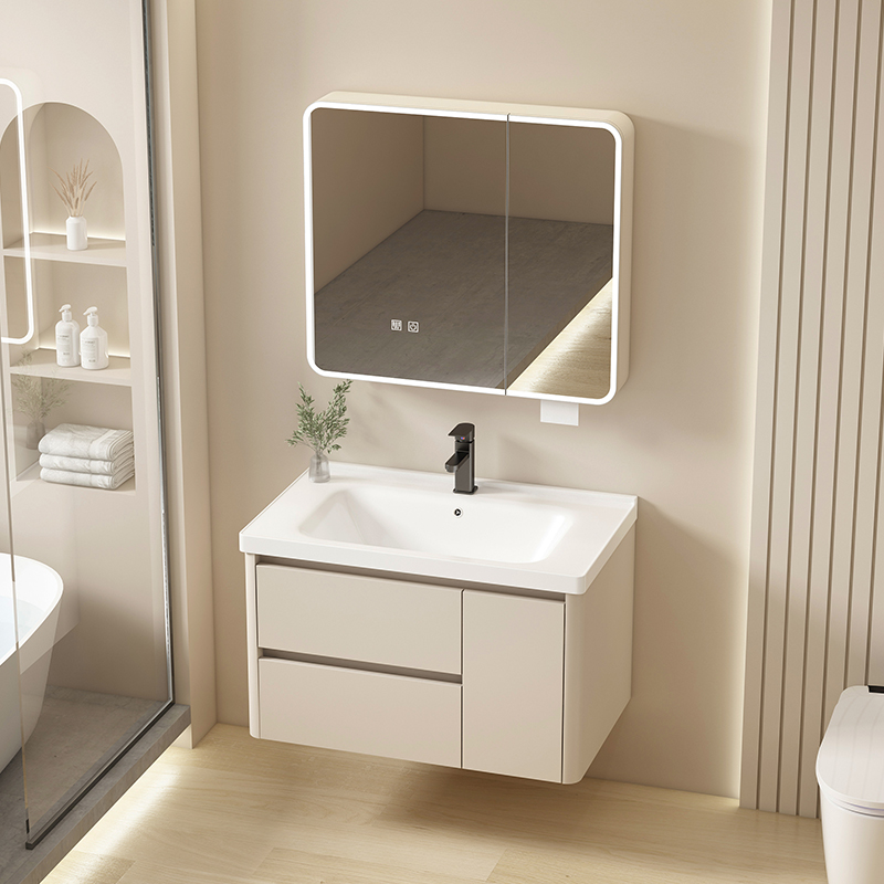 Honeycomb aluminum, space aluminum alloy, bathroom, ceramic integrated washbasin, countertop, sink, hand washing basin, bathroom cabinet combination Application Scenario