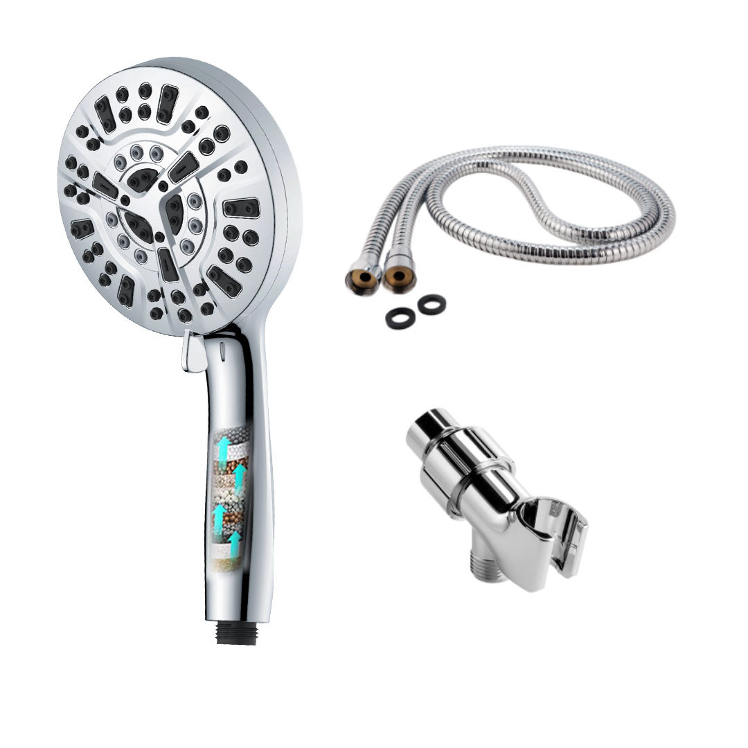 Amazon Cross-border Dechlorination pressurized Water Purification spray gun with 10 functions, back water spray adjustment, shower, handheld showerhead Item Picture