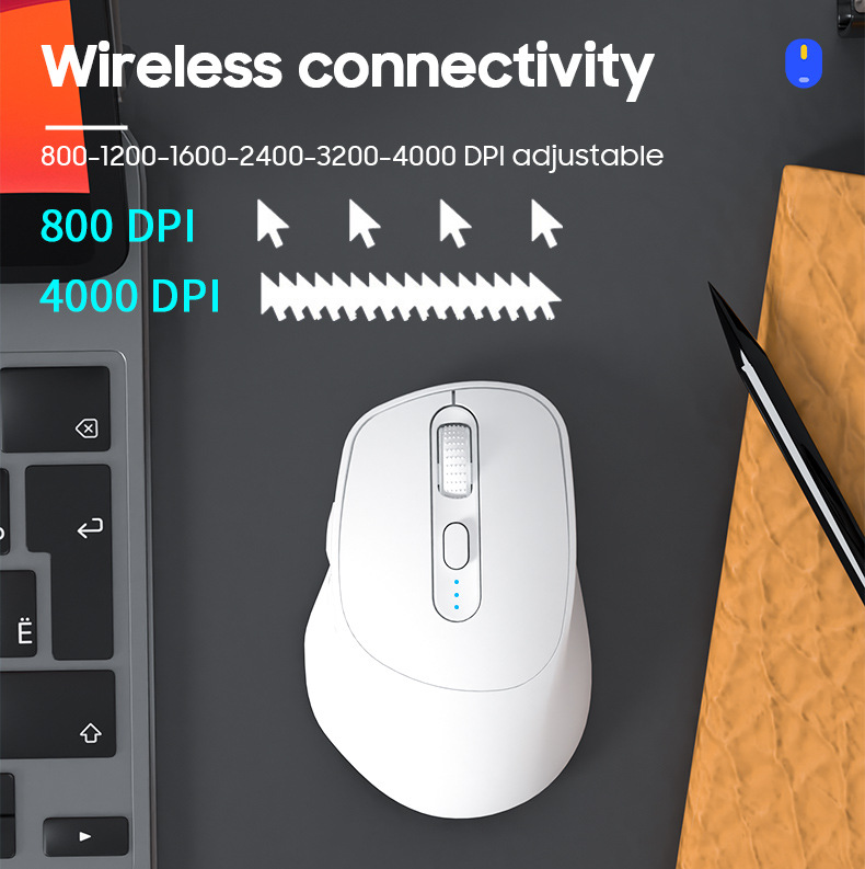 Cross-border smart translation mouse, voice input, wireless Bluetooth, silent, multi-language translation, charging translation mouse Specification drawing