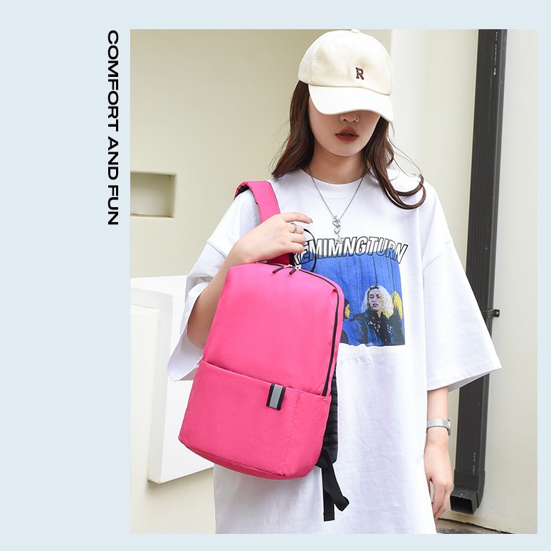 Printable LOGO small backpack, casual sports backpack, men's travel backpack, women's backpack, make-up class, study tour and travel bag details Picture