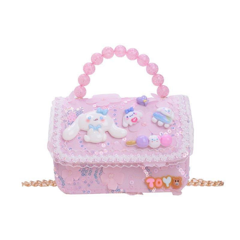 New princess pearl handbag, girls' cartoon chanel-style crossbody bag, children's accessories, single-shoulder coin purse Item Picture