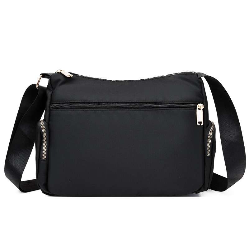 New women's crossbody bag, nylon embroidered shoulder bag, woven large-capacity multi-layer simple middle-aged mom bag Item Picture