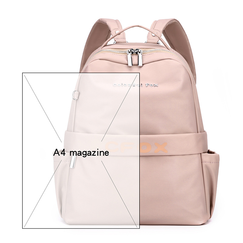Colorful Fox2025 Women's new backpack with large capacity, multi-layered backpacks in contrasting colors, outdoor travel schoolbags Item Picture
