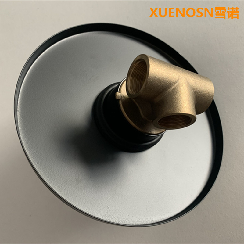 Black concealed single-function showerhead, wall-mounted brass body, built-in circular shower, cold and hot mixed faucet Application Scenario
