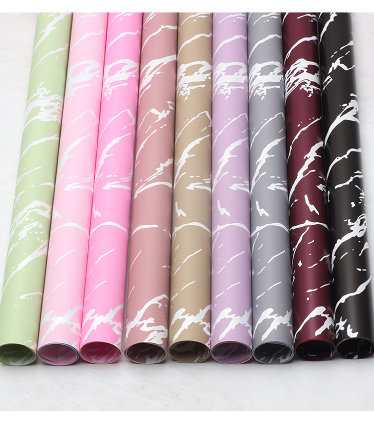 Marble, Ouya paper, flower wrapping paper, pattern, high-end feel, plastic film, waterproof, flower shop floral art pic 3