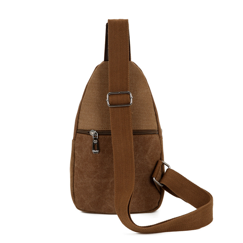 New men's chest bag, casual sports single-shoulder canvas bag, construction site work wear-resistant crossbody bag, cross-border wholesale bag Item Picture