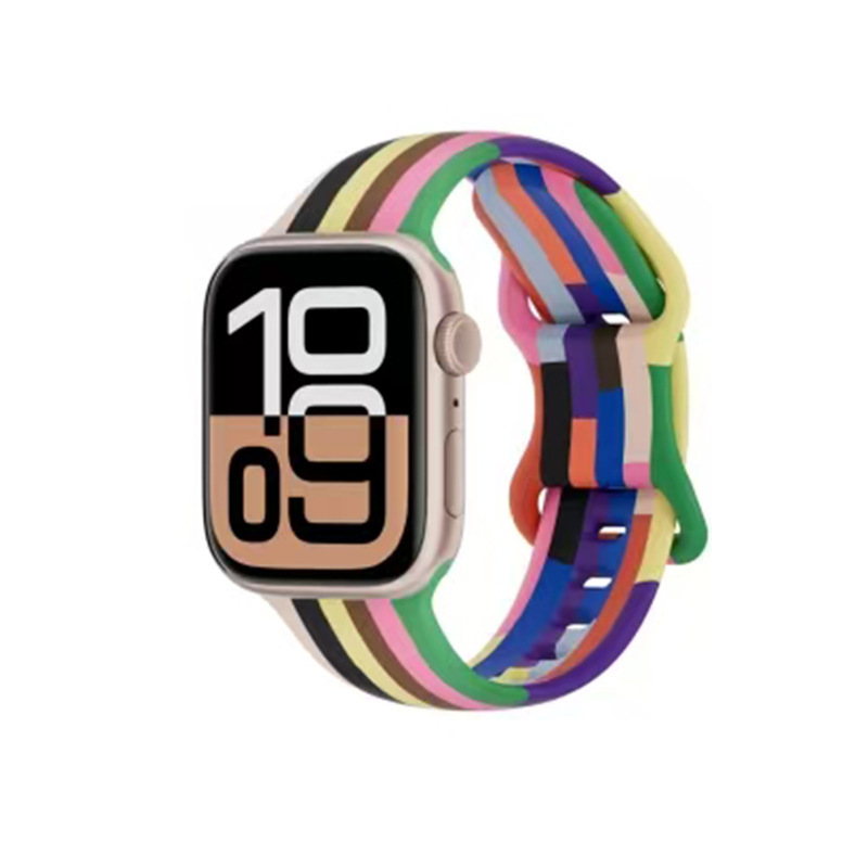 Rainbow silicone sports straps for the entire series of AppleWatch, wholesale of fashionable straps for Apple smartwatches Application Scenario
