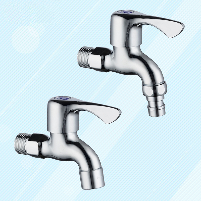 Wholesale of copper washing machine faucets for household balconies, bathrooms, pointed-mouth single-cooling 4-point washing machines, mops, and pool water faucets