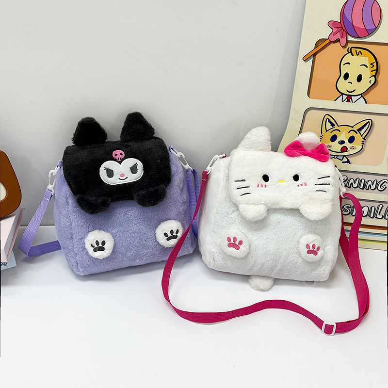 Cartoon plush toy bag, single-shoulder crossbody bag for girls, children's backpack, handbag bag, cosmetic bag, claw machine doll bag Application Scenario