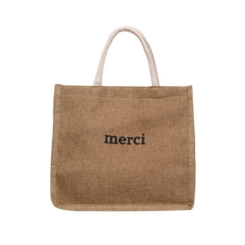 The 2020 autumn new handbag women's large-capacity Korean style lettered linen bag is a trend of large shopping bags for autumn and winter Item Picture