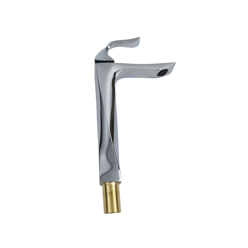 Foreign trade high-end twisted dough mixed water basin faucet with high zinc alloy cold and hot bathroom under-counter washbasin faucet Item Picture